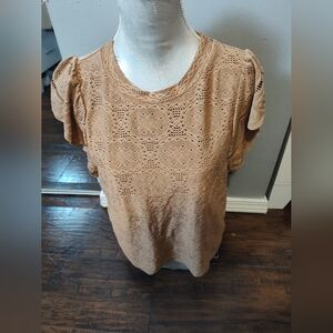 Urban Romantics Women's Lace Ruffle Sleeve Top Sz M